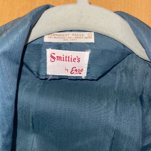 Smitties By Enro Vintage Mens Robe Size Large Blue Belted Pockets Casual - Picture 10 of 10